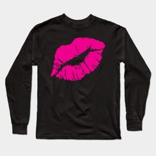 KISSING LIPS-PURE MAGENTA Long Sleeve T-Shirt